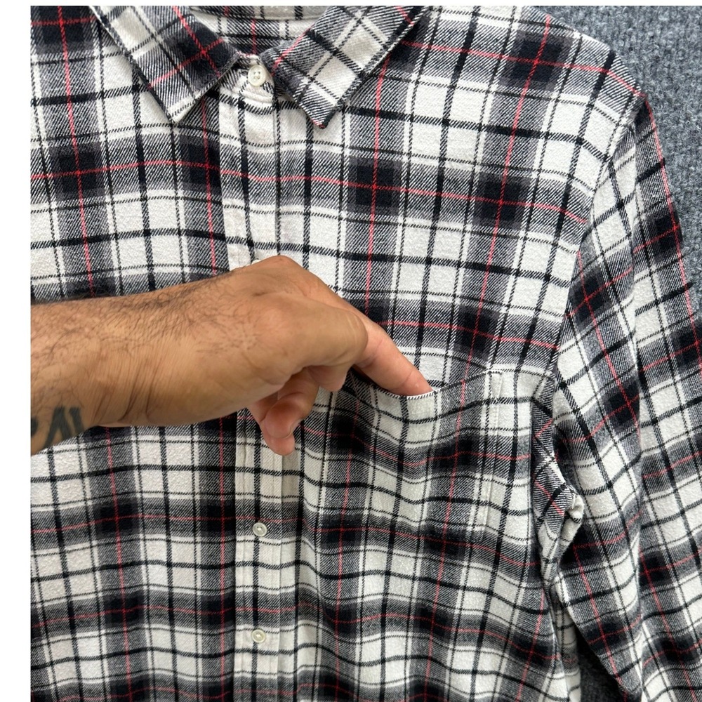 Banana Republic Boyfriend Fit Flannel Shirt Womens Large, 100% cotton - Picture 3 of 9